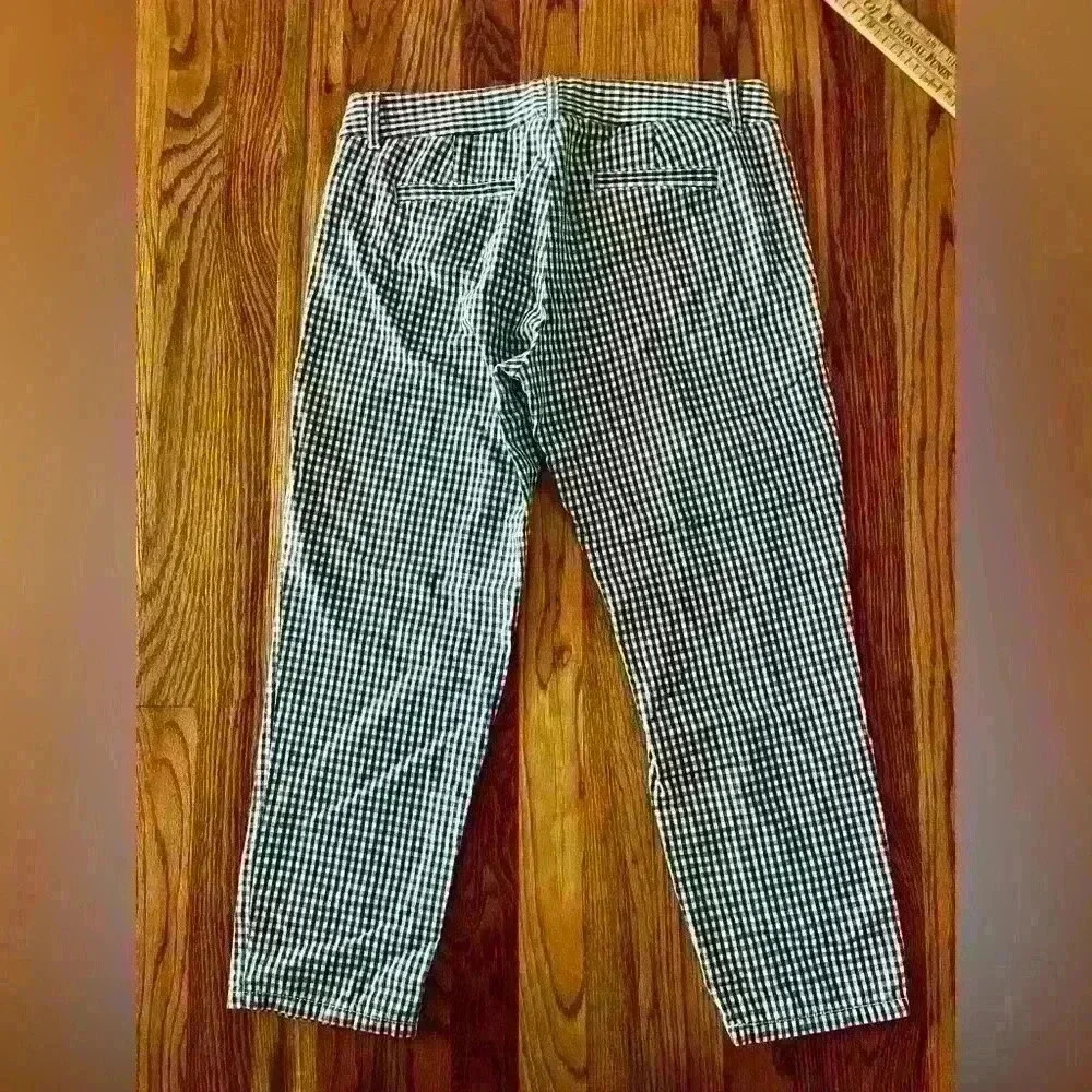 J.CREW -  BLUE/White Gingham Pants. City Fit. Size 4